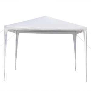 Tenda per Matrimoni e Feste 3x3m Bianca con 3 Lati Impermeabili e Tubi a Spirale - Product Image 2