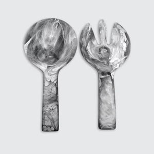 Food Safe Eco-Friendly Resin Salad Spoon and Fork Set for Home Kitchen Use Elegant Salad Serving Utensils <b>Decorative</b> Spoons - Product Image 1