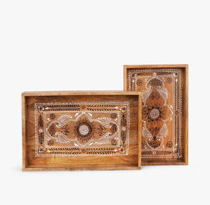 Plateau en bois durable et écologique Meena fabriqué à partir de matériaux naturels de qualité supérieure pour le style et la fonction - Product Image 2