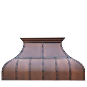 Hotte de cuisine îlot ventilée en cuivre sur mesure de qualité supérieure, extracteur décoratif pour usage domestique - Product Image 1