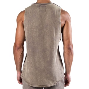 Camiseta sin Mangas de Verano de Alta Calidad con Lavado Ácido, 100% Algodón, Deportiva, Vintage, para Hombre, Tallas Grandes, Suministro OEM - Product Image 6