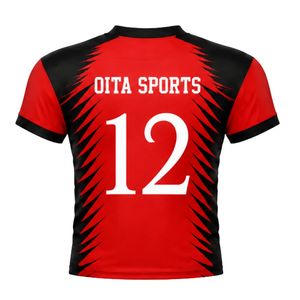 Red Black Short Sleeve American Football Jersey Lightweight Breathable <b>Athletic</b> Team Shirt for Game Day Practice and Match - Product Image 2