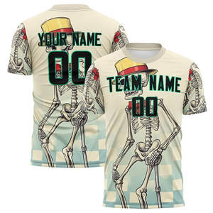 Maillots de football personnalisés avec nom et numéro d'équipe, graphique crâne DIY, uniformes d'équipe amples à séchage rapide - Product Image 5