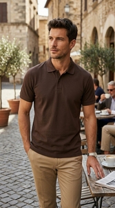 T-shirt personnalisé pour homme en maille unie respirante à manches courtes, toucher doux, style décontracté streetwear, pour usage quotidien, en coton - Product Image 4