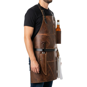 Tablier de boucher en cuir véritable, résistant à l'huile et aux odeurs, protection pour la transformation de la viande - Vêtement de travail professionnel imperméable - Product Image 2