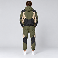 Desain Terbaru Setelan Olahraga Pria dengan Jaket Tahan Angin Berbahan Kain Anti Angin, Celana Pinggang Elastis, Nyaman Dipakai, OEM