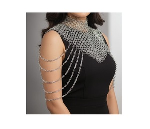 Gran calidad a precio razonable, armadura de malla metálica de guerrero medieval, conjunto completo para mujer, para un look de disfraz completo. - Product Image 5