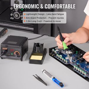 Stazione Saldante Digitale 75W con Display, Controllo Temperatura 122-932°F, Trasformatore Integrato e Supporto Automatico per Saldatore - Product Image 3