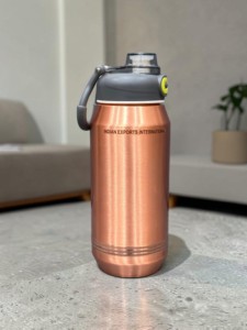 Bouteille de sport en cuivre pour l'extérieur, exportée par Indian exports international. (Cuivre pur certifié) - Product Image 1