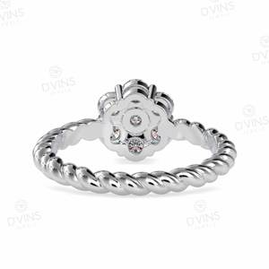 แหวนหมั้น D'VINS JEWELS 7 เม็ดพลอย VVS แบบคลาสสิก ทองคำแท้ 14K ตัวเรือนแบบหนามเตย สำหรับงานแต่งงาน งานเลี้ยงฉลองครบรอบ ได้รับการรับรองจาก IGI - Product Image 4