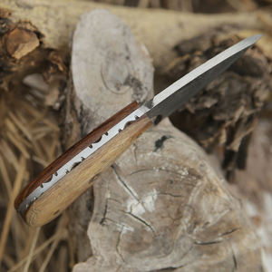 Couteau de combat, de chasse et de camping EDC de qualité industrielle, à lame fixe forgée en acier Damas, fait main, avec manche en bois et étui – Offre Spéciale OEM - Product Image 2