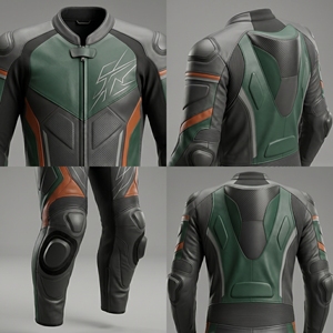 Traje de Motociclismo Profesional de Una Pieza en Cuero, con Protección Certificada CE, Transpirable, de Manga Larga, para Pista - Product Image 5