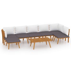 Ensemble de salon de jardin gris foncé et blanc - Product Image 2