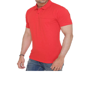Men High Quality Polo <b>Shirt</b> <b>Half</b> Sleeve Collar With <b>Button</b> Red & Gray Color 100% Cotton Men Polo <b>Shirt</b> - Product Image 2