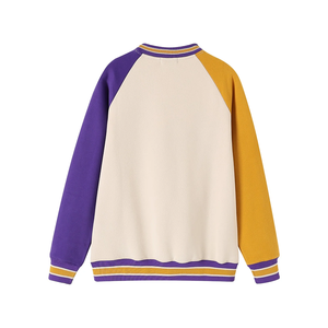Sweat-shirt à col rond personnalisé Omega Opposite Sleeve Letter Chenille pour les acheteurs en gros, destiné aux commandes en gros et à la distribution au détail. - Product Image 2