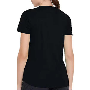 Camiseta informal de color sólido para mujer, elegante, de verano, corte regular, tejido personalizado, 100% algodón, talla grande, el mejor estilo, camisetas para mujer - Product Image 3