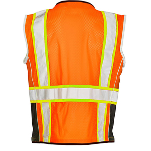 Chaleco de Seguridad Naranja de Alta Visibilidad para Hombre con Franjas Reflectantes y Múltiples Bolsillos, Cierre de Cremallera, Material de Malla Transpirable 2026 - Product Image 6