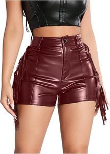 Shorts en similicuir taille haute pour femme, en cuir végétalien PU de qualité supérieure, style tendance, fabricant OEM ODM sous marque privée - Product Image 4