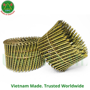 Clous en spirale de 2-3/4 po à 15 degrés, 5000 pièces, tige en acier et tête à motif pour palettes en bois, du Vietnam |   Clavo en rouleau - Product Image 1
