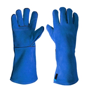 Gants de soudage en cuir de vachette pleine fleur haute performance, renforcés, résistants à l'abrasion, protection des mains et des bras pour la cuisson au barbecue - Product Image 2