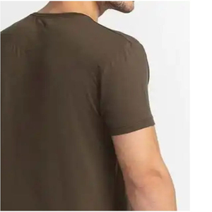 T-shirt à manches courtes pour homme, couleur unie, col rond, coupe classique, décontracté, en jersey de coton tricoté - Product Image 6