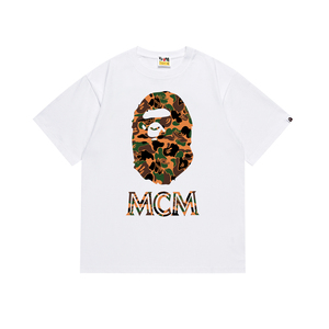 For Vintage Pure Cotton <b>T</b>-<b>Shirt</b> 2024SS Summer Ape Head Little Monkey Camouflage Unisex Short Sleeve Round Neck for Men - Product Image 6