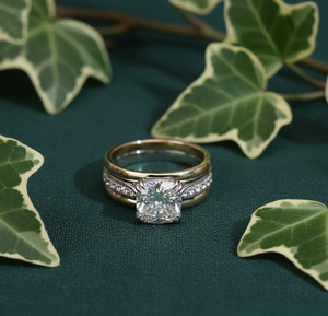 Solid Yellow Gold <b>Cushion</b> Cut Lab Grown Diamond Engagement <b>Ring</b> IGI Certified Luxury Women's <b>Wedding</b> Band Classic Fine Jewelry - Product Image 2