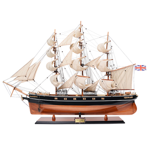 Maquette de bateau à voile Clipper Cutty Sark en bois peinte à la main, écologique, pour collectionneur nautique, cadeau de présentation 97Lx29Wx73H - Product Image 1