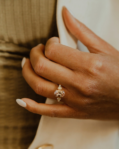 Bague de Fiançailles de Luxe en Moissanite Rose Taillée en Rose de 3,00 CT avec Sertissage à Griffes, Plaqué Or 18K, Bague Anti-Stress/Bague d'Anniversaire pour Elle - Product Image 2