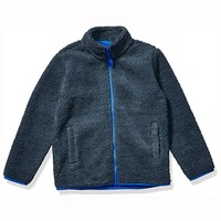 Veste en toile légère bleu clair pour homme avec bordure jaune, fermeture éclair intégrale, col montant, vêtement d'hiver décontracté, coupe régulière, imperméable et coupe-vent