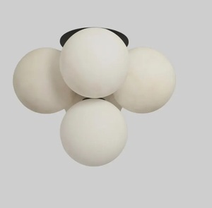 Mid Century Modern Flush Mount, Globe Ceiling Light, Contemporary Black and White Lighting BrilliancelightsLTD - Product Image 4