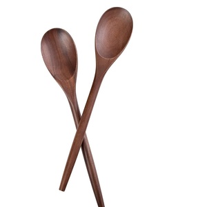 Cuillère en bois naturel artisanale, ustensile de cuisine résistant à la chaleur pour ustensiles de cuisson antiadhésifs, compatible lave-vaisselle, taille personnalisée - Product Image 2