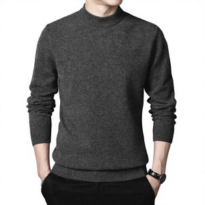 Pull à col roulé en cachemire blanc pour homme, manches longues, couleur unie, coupe classique, automne - Product Image 6