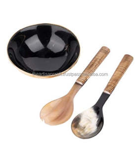 Cuenco de cuerno para servir, cuerno Natural cuenco de hecho a mano, plato de servicio decorativo rústico, utensilios de cocina ecológicos únicos, cuenco de estilo Tribal - Product Image 2
