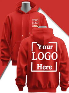 Men's Custom Photo/Text Oversized Hooded Sweatshirt Graphic Print Kangaroo Pocket Front Pocket Pullover Hoodie 100% Cotton - Product Image 2