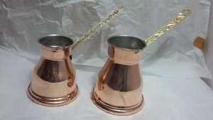 Cafetera Turca de Cobre con Diseño de Hoyuelos, Estilo Vintage, Cezve Ibrik, Cafetera para Estufa, con Asa Metálica Envuelta en Cuerda de Yute - Product Image 4