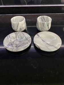 Luxury <b>Marble</b> <b>Coaster</b> Set Natural Finish Handmade Espresso Drinking Accessories for Home Kitchen Coffee Table and Dining Table - Product Image 5