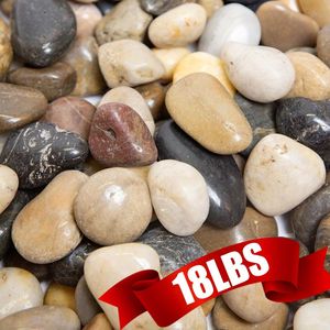 Piedras de Río Naturales Pulimentadas de 18 Libras, 1.6-2.4 Pulgadas, Adornos Decorativos para Acuarios, Relleno de Jarrones y Decoración de Plantas - Product Image 1