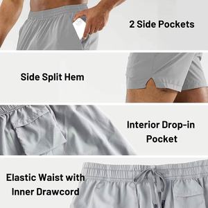 Lightweight Quick-Dry <b>5</b> Inches Athletic Men Gym Drawstring Side Pockets Shorts Custom <b>Basketball</b> Men's Workout Running Shorts - Product Image 5