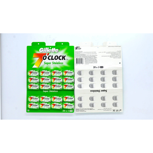 Giillette 7 OClock Permasharp Double Edge Safety <b>Razor</b> <b>Blades</b> | 100pcs Stainless Steel Shaving <b>Blades</b> | Bulk Pack - Product Image 1