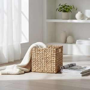 Panier de rangement pliable en jonc de mer tressé à la main pour jouets et organisation domestique – Panier en fibres naturelles écologique pour chambre d'enfant - Product Image 4