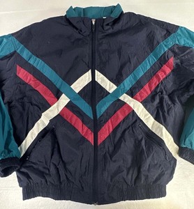 athletic retro colorblock custom vintage 85s 95s windbreaker Jacket Hooded Front Color Block Strips nylon Polyester Waterproof - Product Image 2