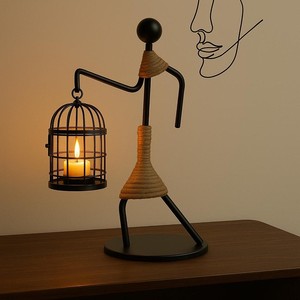 Portavelas de Hierro Forjado con Jaula para Decoración del Hogar, Forma Personalizada, Acabado Duradero - Product Image 1