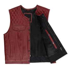 Gilet en cuir sans manches, design personnalisé, couleur personnalisée, vêtement en cuir. - Product Image 4