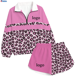 Conjunto Deportivo de 2 Piezas para Mujer, Estampado de Leopardo Morado, Chaqueta Cortavientos y Pantalones Cortos de Punto de Secado Rápido, Estilo Deportivo para Primavera/Verano - Product Image 4