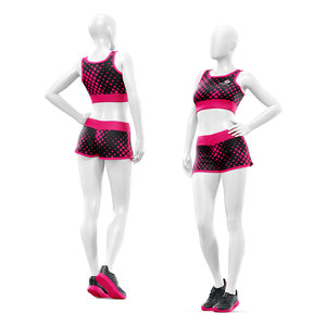 Conjunto Deportivo Sublimado para Mujer, Top y Shorts, Impresión Personalizada, 2 Piezas, Ropa Deportiva para Yoga, Gimnasio, Ejercicio, Fabricante OEM - Product Image 3