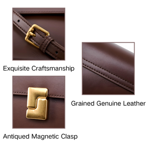 Bolso Bandolera de Cuero Genuino de Alta Calidad, Moderno y Casual, con Correa Ajustable, Cierre de Cremallera, Resistente al Agua, Portátil, para Mujer - Product Image 4