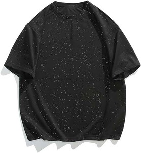 Wholesale Oversized t <b>Shirt</b> Cotton <b>Mens</b> Glitter T <b>Shirt</b> CrewNeck Short Sleeve <b>Shirts</b> Baggy Shiny <b>Party</b> for <b>Men</b> - Product Image 3