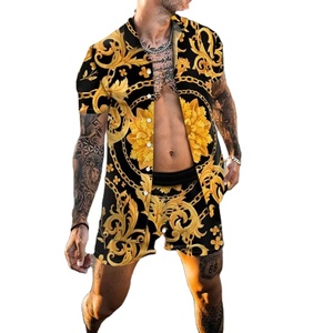 ฤดูร้อนผู้ชายฮาวายชุดการพิมพ์เสื้อแขนสั้นกางเกงขาสั้นชายหาด 2 ชุดStreetwear Casualวันหยุดผู้ชาย 2 ชิ้นชุด - Product Image 2