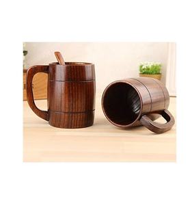 Chope à bière vintage en bois faite à la main, style Viking, rustique, écologique, pour café, bière, cadeau, accessoires de bar - Product Image 1